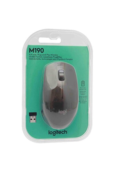logitech M190 Mouse Optical 1000 dpi Wireless Charcoal