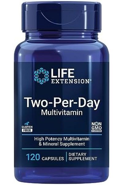 Life Extension Two-Per-Day with Vitamin B6, B12, C, E, D3, Magnesium & Zinc High Multivitami