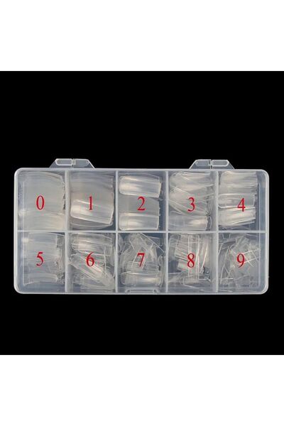 Anıl Gel Polish Protez Tırnak Numaralı Şeffaf Tips-500'lü Yarım Ay Tips