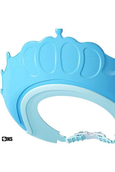 SIKS Cap de baie pentru bebeluși, cască de protecție pentru ochi și urechi, coroană Queen/King, fără șampon în ochi