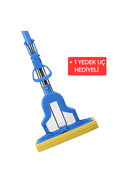 EVİMA Kendinden Sıkmalı Kelebek Sünger Uçlu Temizlik Mopu 1 Yedek Uç Hediyeli