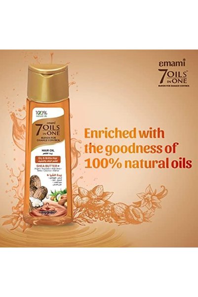 Emami مزيج 7 زيوت في زيت شعر واحد للشعر الجاف والمتقصف - زبدة الشيا - 300 مل