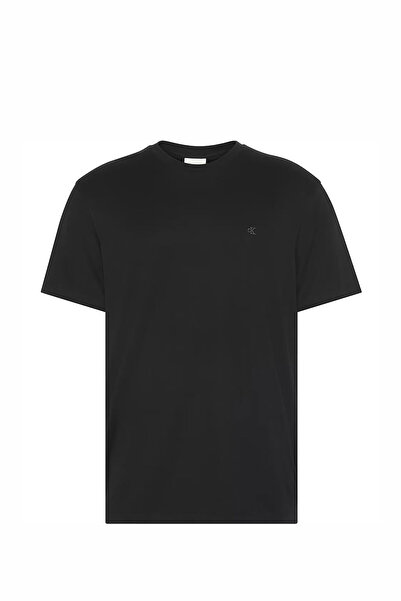 Calvin Klein Erkek Logo Nakışlı Supima Pamuk T-Shirt - Siyah
