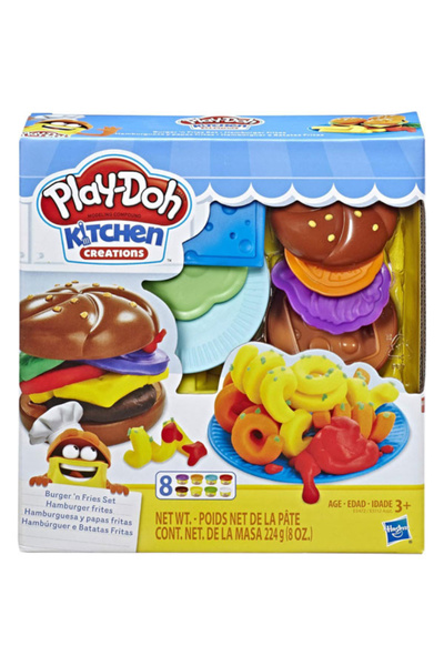 Hasbro Play-Doh Kitchen Creations Plasticine Set, Burgers and Fries Creative Set