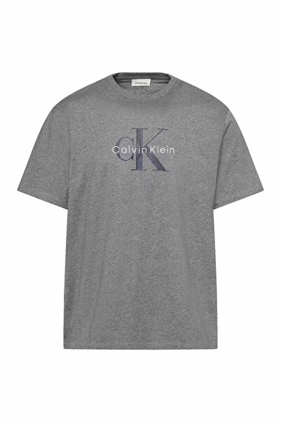 Calvin Klein Pánské tričko s logem Basic Crew Neck - šedé