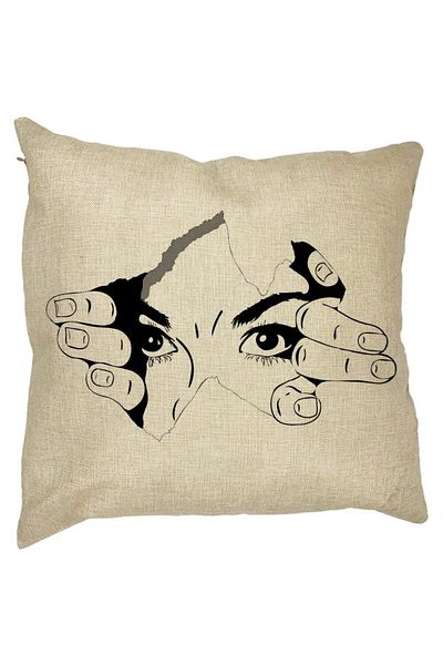 BEKZ Perna Decorativa Patrata I see You, 40x40 cm, Husa Detasabila, Burduf