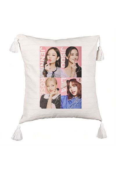 BEKZ BlackPink Fringed Pillowcase, Model 5, 45×45 cm, With zipper