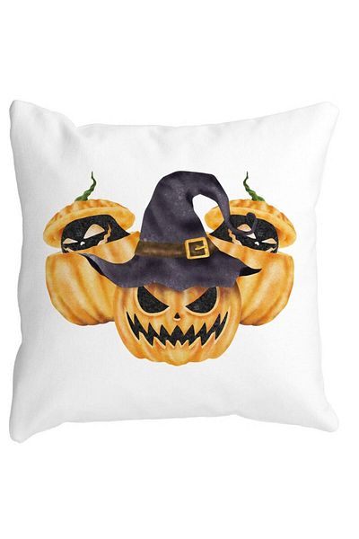 BEKZ Pillowcase With Halloween Pumpkin 3 Motif, 40x40 Cm, White, Matte