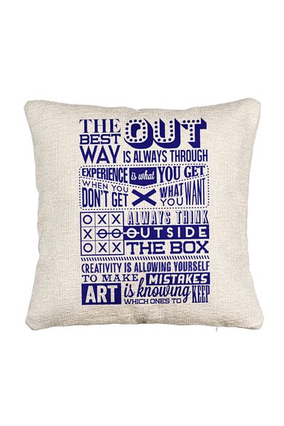 BEKZ Fata de perna Canapea, Model Classic Quotes, 40x40 cm, Cu fermoar