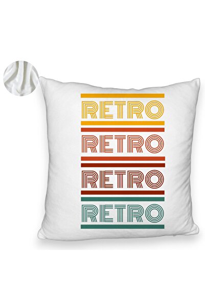 BEKZ Perna Decorativa Fluffy, Model Retro Colors, 40x40 cm, Alba, Husa Detasa...