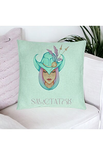 BEKZ Perna Decorativa, Model Zodia Sagetator, 40x40 cm, Verde Menta, Husa Det...