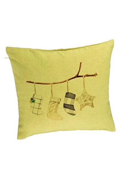 BEKZ Perna Decorativa cu tematica de Craciun, 10, 40x40 cm, Verde, Husa Detas...