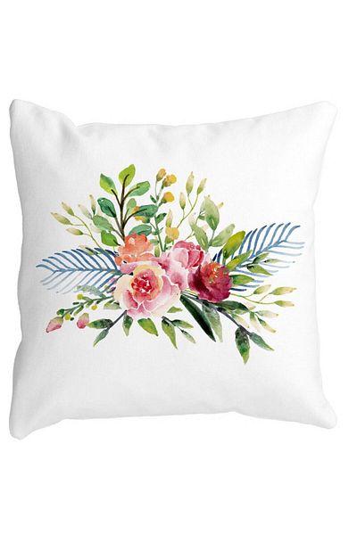BEKZ Pillowcase, Summer Florals, 40x40 Cm, White, Matte