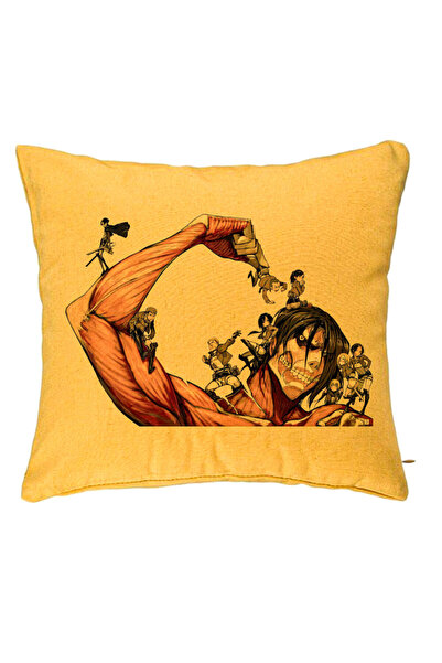 BEKZ Față de pernă gigantică Atac asupra Titanilor, 40x40 cm, galbenă