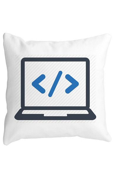 BEKZ Developer Square Decorative Pillow, 40x40 cm, White, Matte, Removable Cover, Bellows