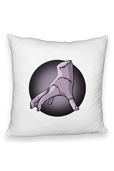 BEKZ Pernă decorativă pufoasă, model Wednesday Addams The Thing, 40x40 cm, al...