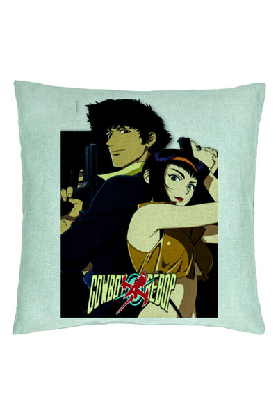 BEKZ Perna Decorativa cu Cowboy Bebop, 40x40 cm, Verde Menta, Husa Detasabila, Burduf