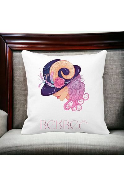 BEKZ Pillowcase, Aries, 40x40 Cm, White, Matte, Removable Cover
