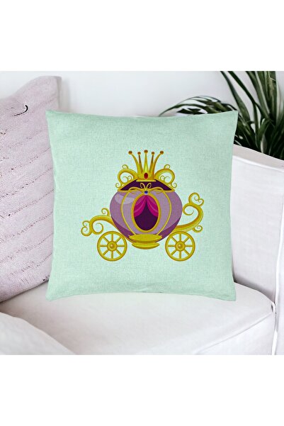 BEKZ Față de pernă, model trăsură regală, 40x40 cm, verde mentă