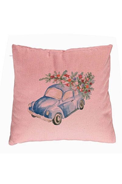 BEKZ Perna Decorativa cu tematica de Craciun, 21, 40x40 cm, Roz, Husa Detasab...