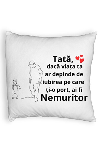 BEKZ Față de pernă pufoasă, model pentru Tata 5, 40x40 cm, albă