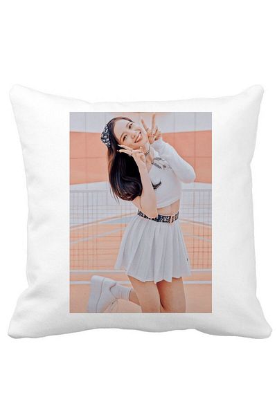 BEKZ Perna Decorativa BlackPink Jisoo 2, 40×40 cm, Alba, Mata, Husa Detasabila, Burduf