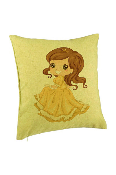 BEKZ Perna Decorativa, Model Printesa cu Coroana, 40x40 cm, Verde, Husa Detas...