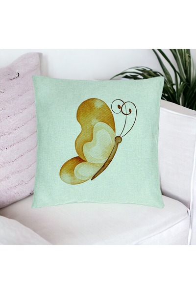 BEKZ Perna Decorativa, Model Brown Butterfly, 40x40 cm, Verde Menta, Husa Det...