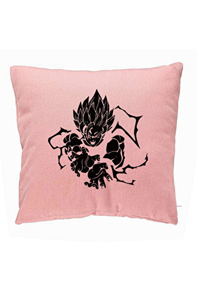 BEKZ Μαύρη Μαξιλαροθήκη Dragonball Goku, 40x40 εκ., Ροζ
