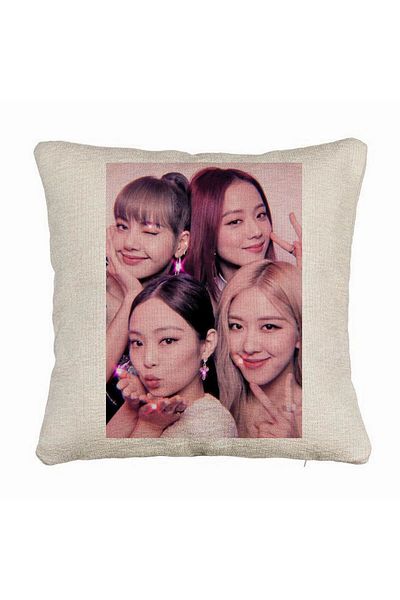 BEKZ Perna Decorativa Canapea BlackPink, Model 10, 40x40 cm, Husa Detasabila, Burduf