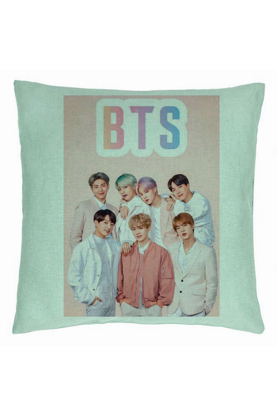 BEKZ Perna Decorativa BTS Army 6, 40×40 cm, Verde Menta, Husa Detasabila, Burduf