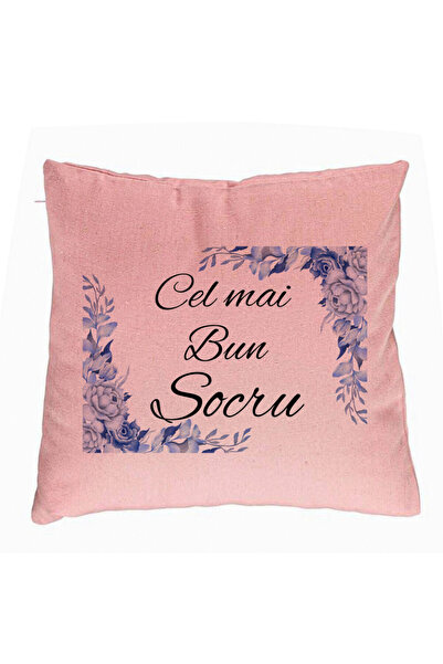 BEKZ Perna Decorativa pentru Socrul 2, 40x40 cm, Roz, Husa Detasabila, Burduf