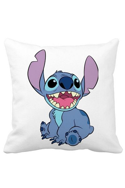 BEKZ Lino Square Decorative Pillow from Cartoons, 40x40 cm, White, Matte, Removable Cover, Bellows