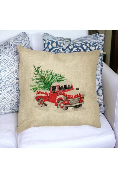 BEKZ Perna Decorativa cu tematica de Craciun, 1, 40x40 cm, Husa Detasabila, Burduf
