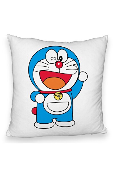 BEKZ Față de pernă pufoasă, model Doraemon Kids, 40x40 cm, albă