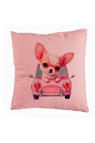 BEKZ Față de pernă, model Chihuahua Love, 40x40 cm, roz