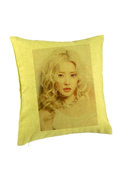 BEKZ Perna Decorativa BlackPink Rose 3, 40×40 cm, Verde, Husa Detasabila, Burduf