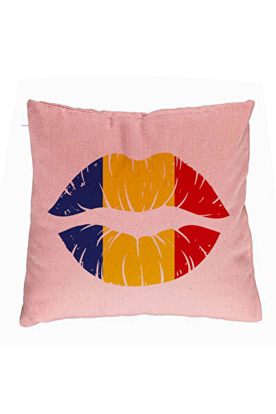 BEKZ Față de pernă, model sărut românesc, 40x40 cm, roz