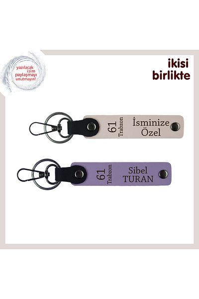 Miaju Seçkin Armağan Suitable for Wedding Anniversary, 61 Trabzon Themed Keychain, Powder-Purple Violet