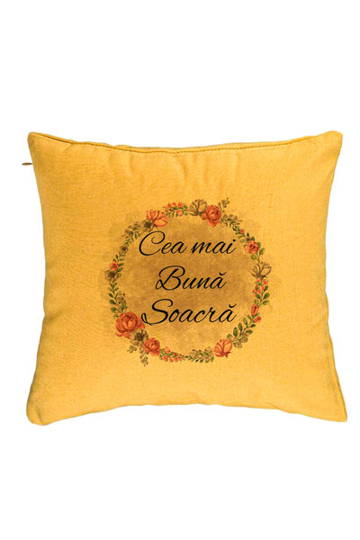 BEKZ Față de pernă pentru soacră, 40x40 cm, galbenă