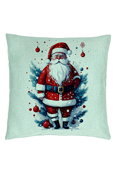 BEKZ Față de pernă cu Moș Crăciun 2, 40x40 cm, verde mentă