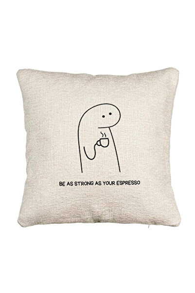 BEKZ Fata de perna Canapea, Model Be As Strong As Your Espresso, 40x40 cm, Cu...