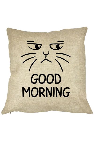 BEKZ Perna Decorativa, Good Morning, 40x40 cm, Husa Detasabila, Burduf