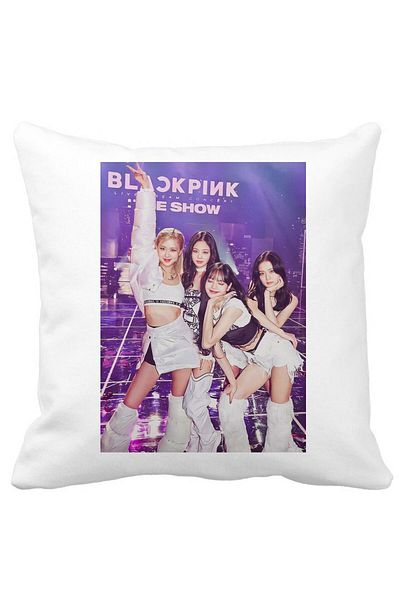 BEKZ Perna Decorativa BlackPink, Model 7, 40x40 cm, Alba, Mata, Husa Detasabila, Burduf