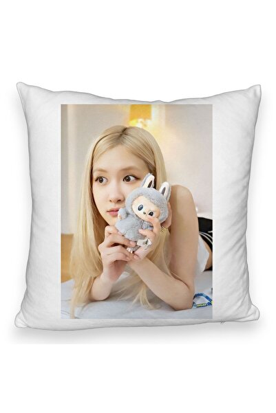 BEKZ Perna Decorativa Fluffy BlackPink Rose 2, 45×45 cm, Cu fermoar