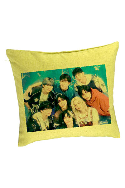 BEKZ Perna Decorativa, Stray Kids, 40×40 cm, Verde, Husa Detasabila, Burduf