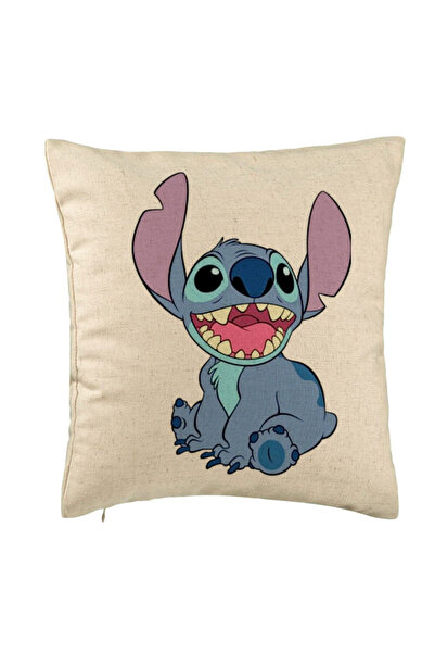 BEKZ Decorative Pillow, Lino Cartoon Pattern, 40x40 cm, Beige, Removable Cove...