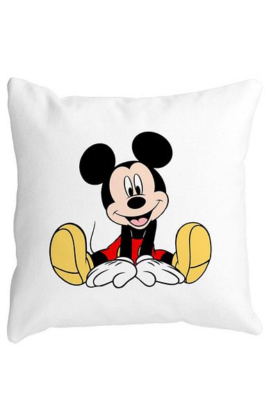 BEKZ Mickey Mouse Kids Square Pillowcase, 40x40 Cm, White, Matte