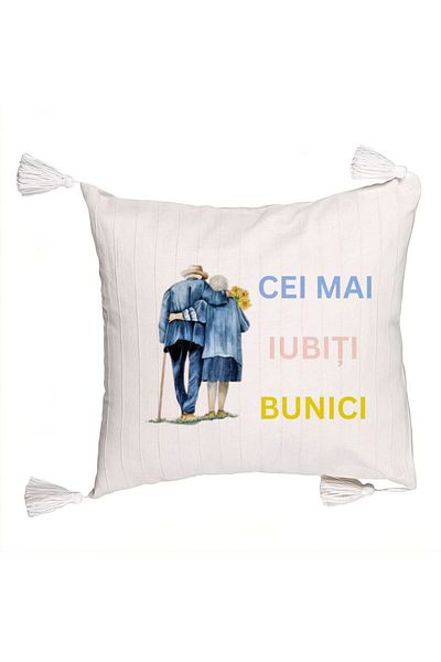 BEKZ Decorative Pillow with Fringes for Grandmothers 7, 45x45 cm, With zipper