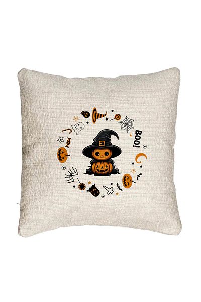 BEKZ Fata de perna Canapea cu motiv de Halloween 7, 40x40 cm, Cu fermoar